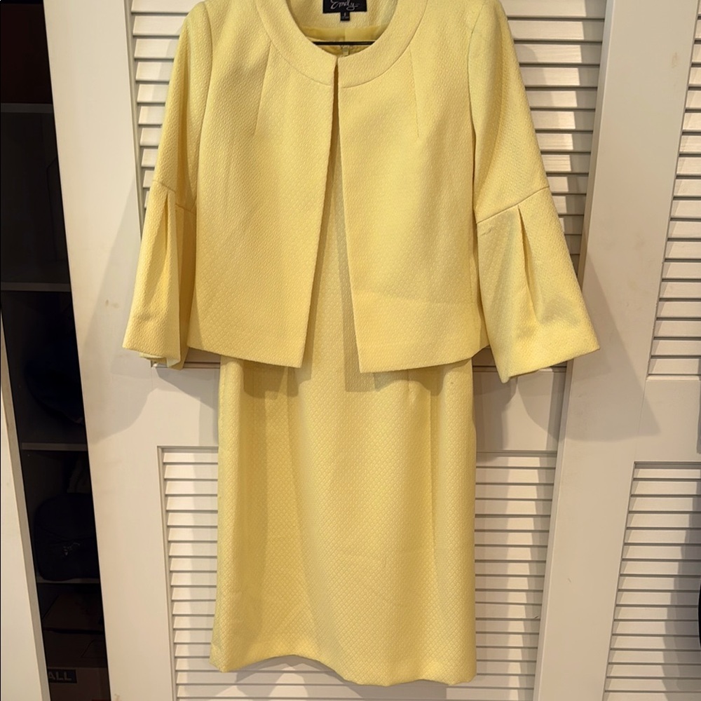 Elegant Yellow Dress and Jacket Set by Emily